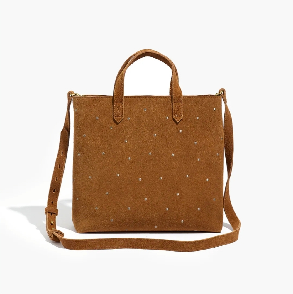 Madewell Zip-Top Small Transport Crossbody: Embroidered Metallic Dots Edition